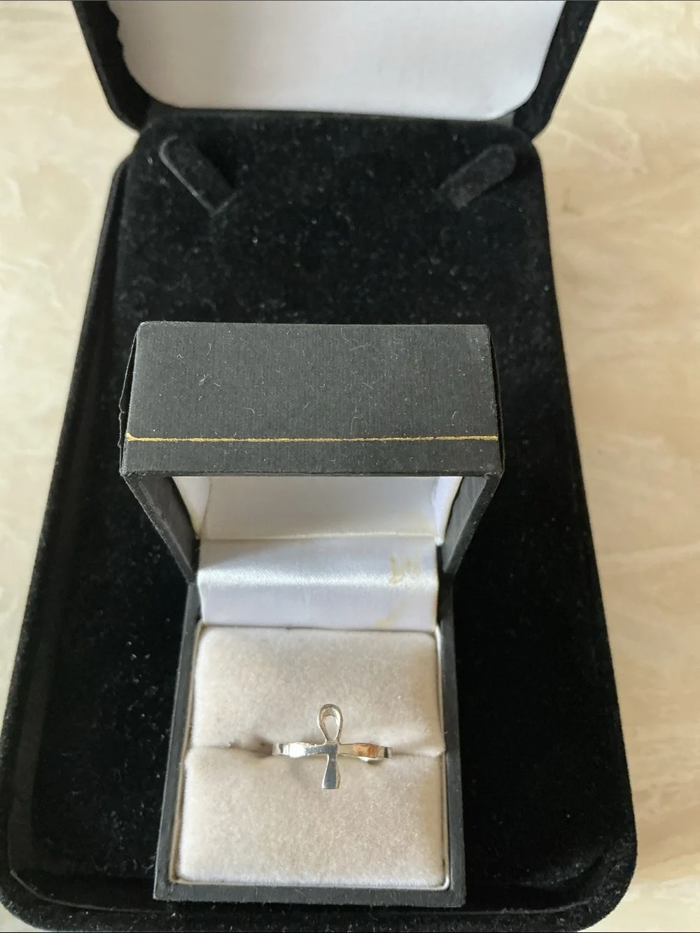 Sterling Silver Ankh Ring - Silver